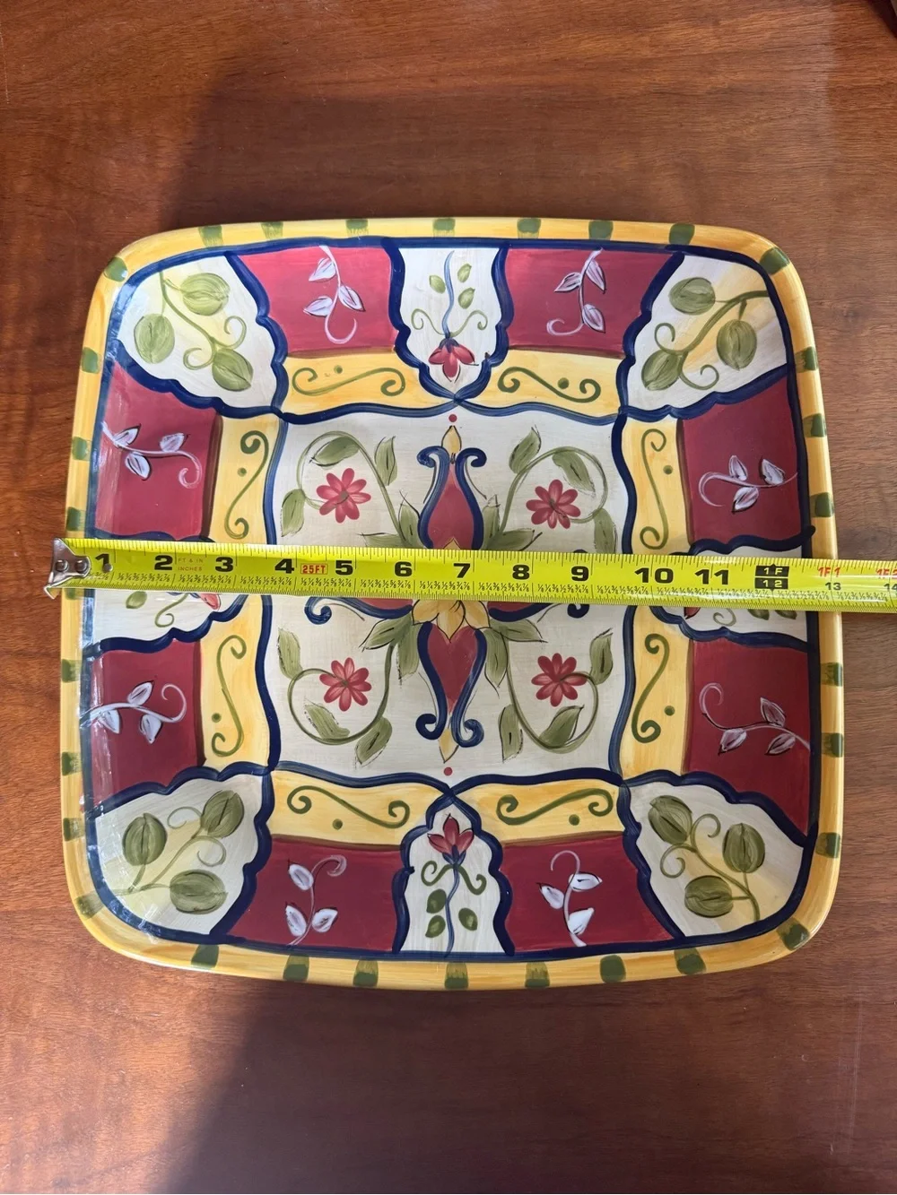 Pier 1 Imports Tuscan Vallarta Square Serving Platter Plate 13